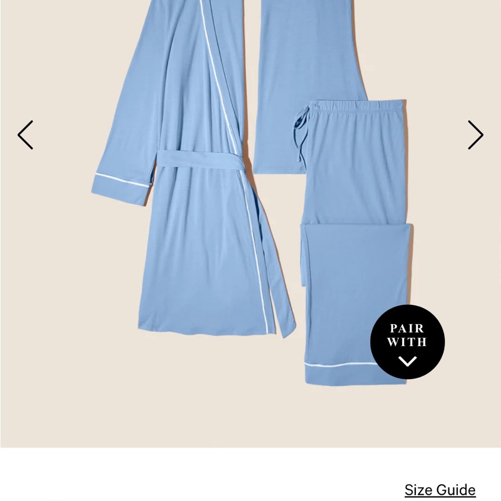 Cosabella nursing 3 piece PJ set with robe - color Moon Diamond/Blue Ivory